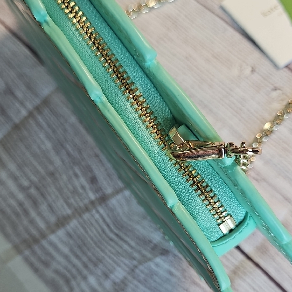 NWT Kate Spade Green Leaf Shape Crossbody Bag - Picture 8 of 10
